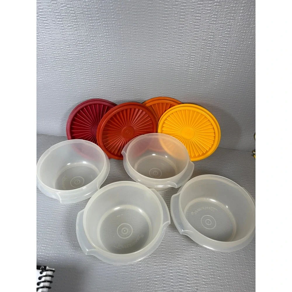 Vintage Tupperware Wonderlier 4 Piece‎ Small Bowl Set Harvest Colors